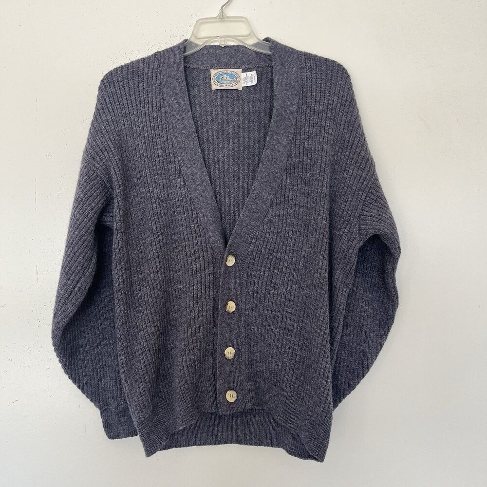 Environmental Clothing Co Wool Cardigan Mens L Ribbed Grandpa Cabincore Sweater